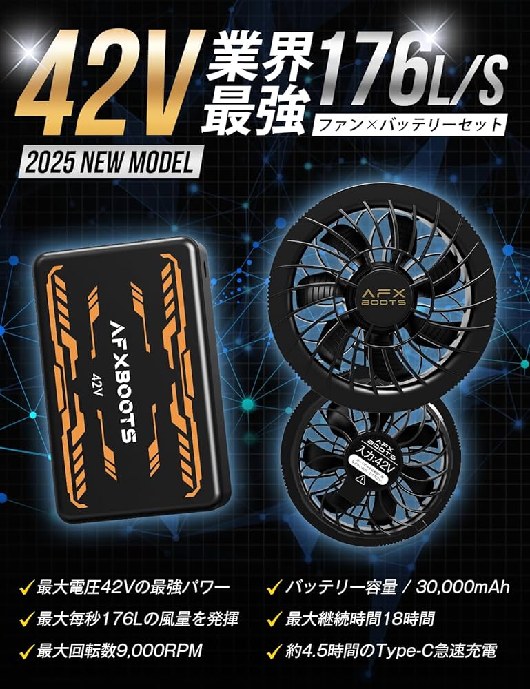 2025革新設計 超高出力 ファンバッテリーセット 5V-42V 38段階微調整 Amazon.co.jp: LABWIND 【2025最強進化 42V超高出力 30000mAh